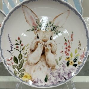 Floral Easter Bunny Decorative Spring Plate 🐇🌷🐣🪻